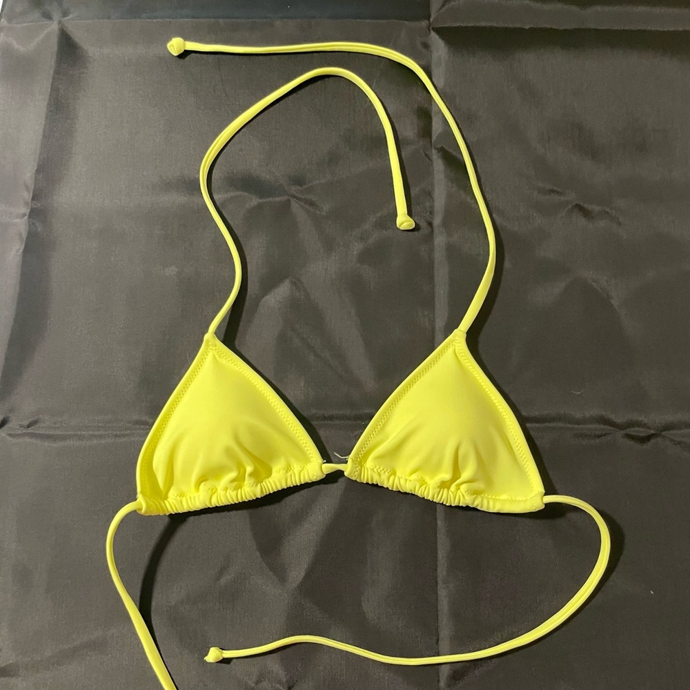 NWOT Victoria's Secret Neon Yellow Triangle Bikini Top - XS